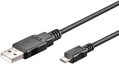 5er Set USB 2.0 Verbindungskabel (A-Stecker auf micro B-Stecker) schwarz 1,8m von Wentronic