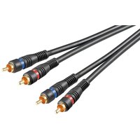 Stereo-Verbindungskabel 2x Cinch, zweifach geschirmt, 2x Cinch-Stecker 2x Cinch-Stecker. Kabellänge 5 m von Wentronic
