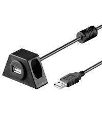 USB 2.0 Verlängerung (A-Stecker auf Montage A-Buchse) schwarz 2m (10 x USB-Verlängerung) von Wentronic