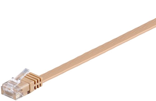 Wentronic CAT 6 Netzwerkkabel Flachkabel; CAT Flat 6-1000 U/UTP Hellbraun 10m von Wentronic