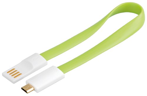 Wentronic Magnet USB 2.0 Hi-Speed Kabel; USB MICRO-B 020 Magnet green 0.20m von Wentronic