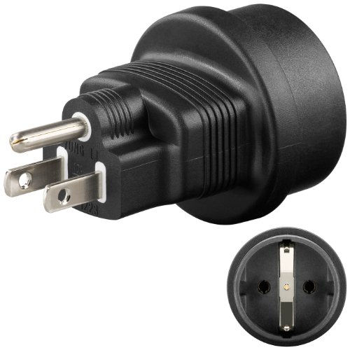Wentronic NK Set CEE7 – US Type F (Schuko) Black Power Plug Adapter – Power Plug ADAPTERS (83.6 mm, 5.02 cm, 84 g) von Wentronic