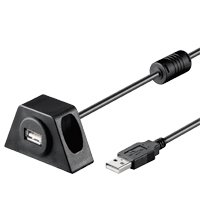 Wentronic USB 2.0 Hi-Speed Verlängerungskabel; USB Verl AA 200 CLIP II SCHWARZ 2.0 2m von Wentronic
