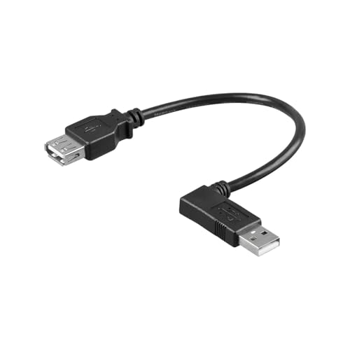 Goobay 95705 USB 2.0 Hi-Speed Verlängerungskabel 90°, USB 2.0-Buchse (Typ A) > USB 2.0-Stecker (Typ A) 90°, schwarz, 0,3m von goobay