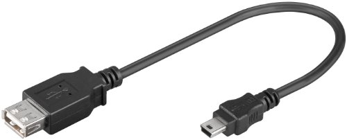 Wentronic USB ADAP A-F/Mini-B 5 PIN M 0.20m; USB-Adapter 0,20m; A-Buchse > 5 pol. Mini B-Stecker (722145.11) (3er Set) von Wentronic