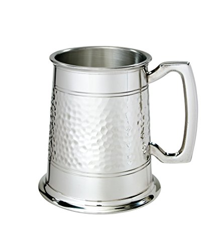 Halb Hammered 1 Pint Zinn Krug von Wentworth Pewter Sheffield England Est 1946