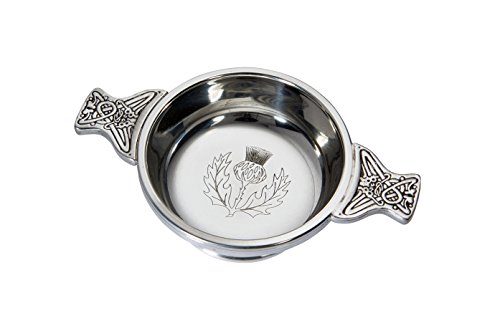 Wentworth Pewter – Distel Quaich aus Zinn – Whisky-Verkostungsschale, Liebesbecher, Burns Night von Wentworth Pewter