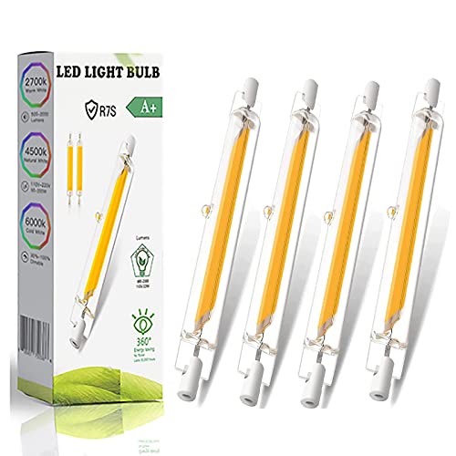 Wenuan R7S LED 118mm,20W R7S LED COB Dimmbar Glühbirne Ersatz für 200W R7S Halogenstab, R7S Leuchtmittel Kaltweiß 6000K 2000lm, 360° Abstrahlwinkel, 4er-Pack von Wenuan