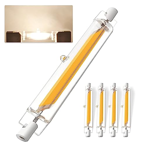 Wenuan R7S LED 118mm Dimmbar,20W R7S LED Lampen Ersatz für 200W Halogen Leuchtmittel,R7S LED Stab Naturweiß 4500K 2000LM,Kein Flackern,360° Abstrahlwinkel,AC 220-240V,4er Pack von Wenuan