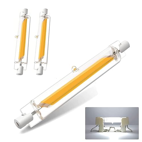 Wenuan R7S LED 118mm Dimmbar Lampen,R7S Led 118mm 20W COB Leuchtmittel Ersatz für 200W R7S Halogenlampen,Kaltweiß 6000K,2000LM kein Flackern,360° Strahlbeleuchtung,AC 220V-240V,2er Pack von Wenuan