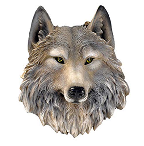 Wolfskopf Tierkopf Wanddeko Harz Dekorationen Skulptur Kopfwand Wandskulptur Kopf Wand Deko, Wolf von Wenwan