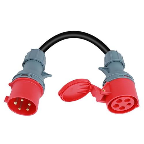 32A Stecker auf 16A Kupplung Adapter, Kupplung Adapter Tragbar CEE Adapter Starkstrom 5 Polig Kupplung CEE Stecker mit Schutzabdeckung Für Industrie und Haushalt, wasserdicht IP44,Gummischlauchleitung 32A Stecker auf 16A Kupplung Adapter, Kupplung Adapter Tragbar CEE Adapter Starkstrom 5 Polig Kupplung CEE Stecker mit Schutzabdeckung Für Industrie und Haushalt, wasserdicht IP44,Gummischlauchleitung von Wenxiaw