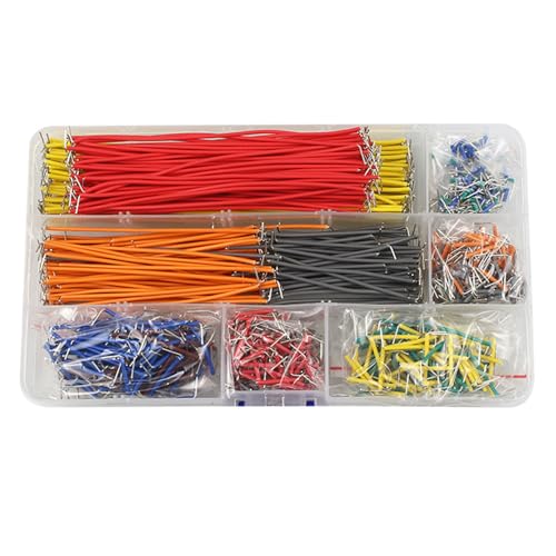 840 Stück Breadboard Jumper Wire, Elektronik Steckbrett Steckbrücken Jumper Kabel Drähte Kit Drahtbrücken Jumper Wires Set mit Kunststoffbox Für Breadboard Steckplatine, mit 14 Verschiedene Längen von Wenxiaw