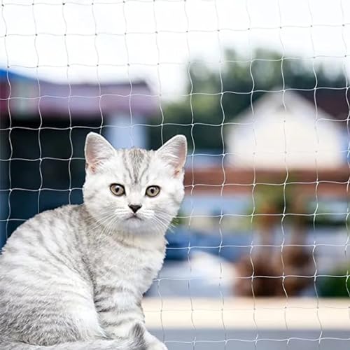 Katzengitter Fenster Ohne Bohren, Katzennetz Transparent Balcony Net Bite Resistant katzennetz Balkon Katzen Schutznetz Witterungsbeständig Vogelnetz Für Balkone Fenster Terrassen(5 x 5m) von Wenxiaw