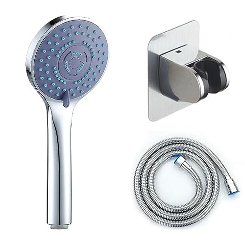 Wenxiaw Duschkopf, Duschbrause Mit Schlauch 1,5M, Duschschlauch Mit Gross Shower Head, Duschkopf Mit Schlauch Wassersparend, Handbrause Regendusche Mit 5 Strahlarten von Wenxiaw