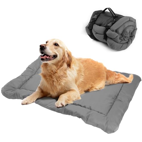 Wenxishangmao Großes Hundebett, wasserdichte Hundebettmatte, faltbare Haustiermatte, für drinnen und draußen, Camping, Reisen (Grau) von Wenxishangmao