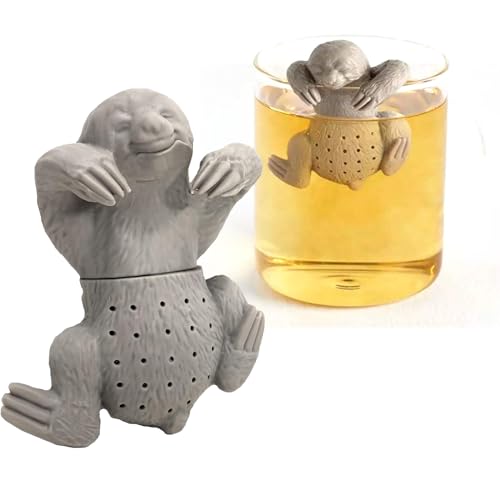 1 Pcs Teesieb Zum Brauen Für Tee Teesieb Für Losen Tee Feinmaschiges Neuheit Und Wiederverwendbare Silikonbaum Faultier Infuser Für Losen Nette Karikatur Tier Infuser Teeblatt Sieb von Wenyue