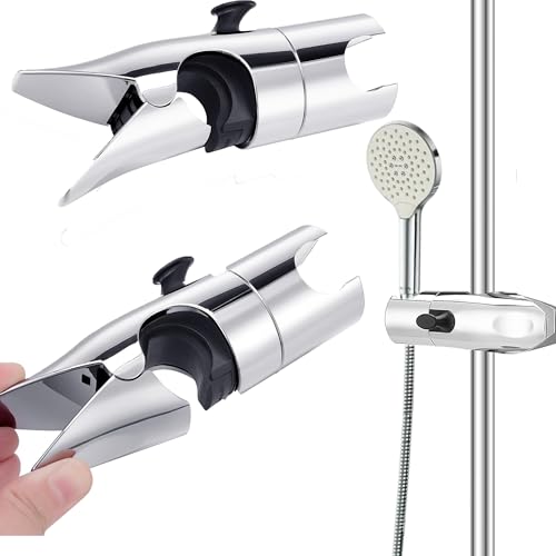 Handbrause Halterung 19-25 mm Verstellbarer Durchmesser,360° Drehbar Brausehalter,ABS Verchromt Halterung Duschkopf,Universal Handbrause Halterung für 19-25mm Brausestangen - Einfache Montage von Wenyue