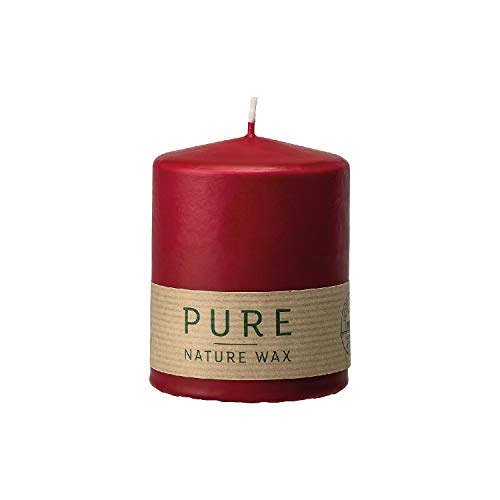 Kerze 'Pure', Safe Candle, Brenndauer ca. 41 h, Karminrot, Wachs, 9 x 7 cm von Wenzel