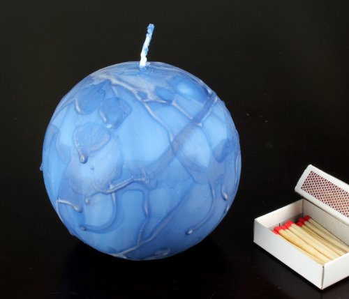 Kerzen PATINA Safe Candle Markenkerzen Adventskerzen Kugelkerzen Kugel rund 100 mm saphir blau 4 Stk. von Wenzel