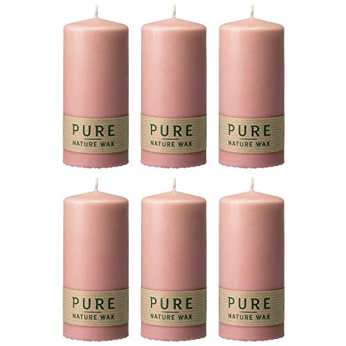 Wenzel Pure Kerze Safe Candle 13x6cm antikrosa, rosa (6 Stück) von Wenzel