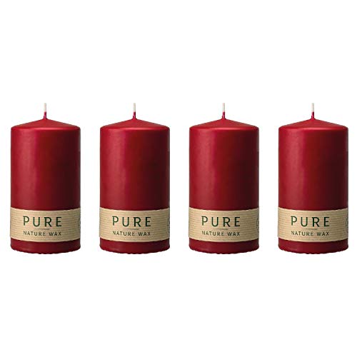 Wenzel Pure Kerze Safe Candle 13x7cm Karminrot (4 Stück) von Wenzel