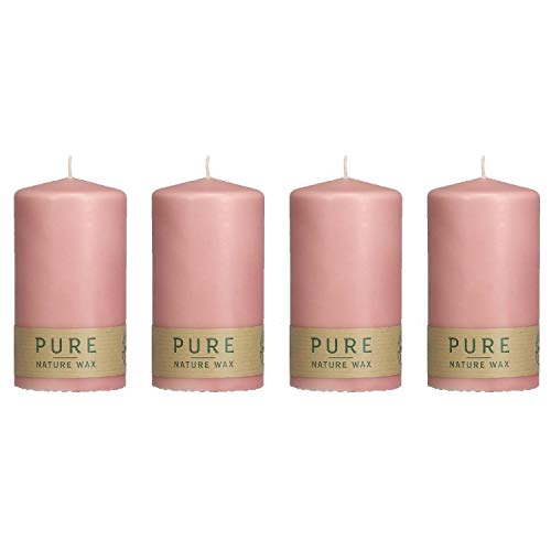 Wenzel Pure Kerze Safe Candle 13x7cm antikrosa, rosa (4 Stück) von Wenzel