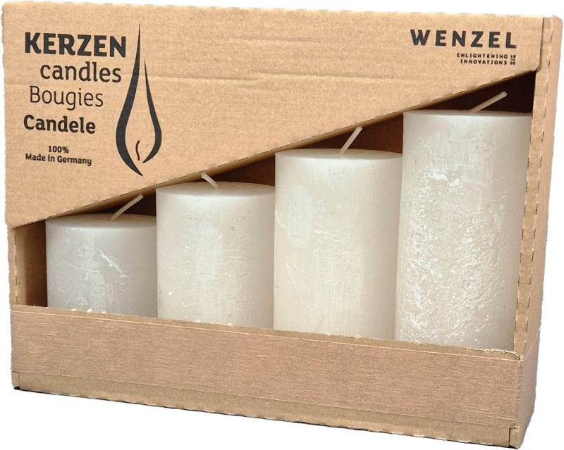 Wenzel Stumpenkerze Rustic (4-tlg), 4er-Set von Wenzel