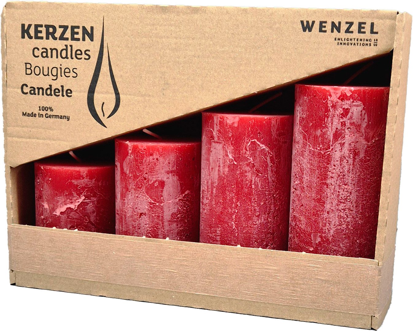 Wenzel Stumpenkerze Rustic (4-tlg), 4er-Set von Wenzel