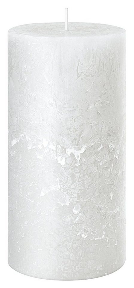 Wenzel Stumpenkerze Stumpenkerze RUSTIC, Weiß, Ø 7 cm von Wenzel