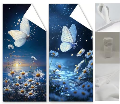 Strandtuch Blau Mikrofaser Handtuch Schmetterling Badetuch Groß 220x100cm Saunahandtuch 2 Stück Stranddecke Sandfrei Super Saugfähig Sporthandtuch Schwimmhandtücher Strand Reise Urlaub Sauna Wq-259 von Weoqion