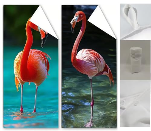 Strandtuch Flamingo Mikrofaser Handtuch Meer Badetuch Groß 80x160 Saunahandtuch 2 Stück Stranddecke Sandfrei Super Saugfähig Sporthandtuch Schwimmhandtücher Männer Frauen Strand Reise Urlaub Wq-161 von Weoqion