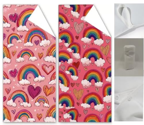 Strandtuch Karikatur Mikrofaser Handtuch Regenbogen Badetuch Groß 70x140 Saunahandtuch 2 Stück Stranddecke Sandfrei Super Saugfähig Sporthandtuch Schwimmhandtücher Strand Reise Urlaub Sauna Wq-155 von Weoqion