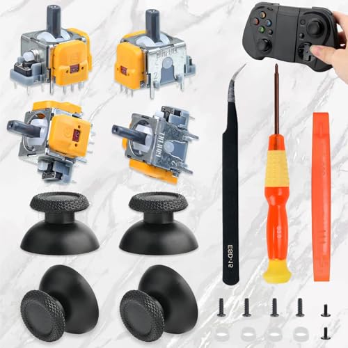 Weploda Ersatz für PS5-Controller, Hall Effekt Kompatibel Play Station PS5 Controller Sticks, 3D Analog Sensor Joystick Modul, mit 4 PCS Daumenkappe Thumbstick Reparatur Kit Ersatz von Weploda