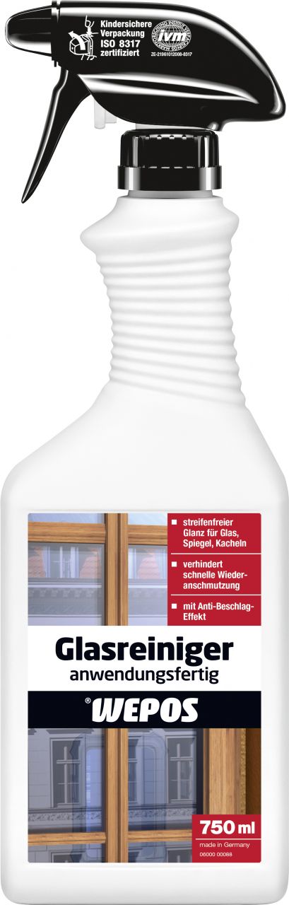 Wepos Glasreiniger anwendungsfertig 750 ml von Wepos