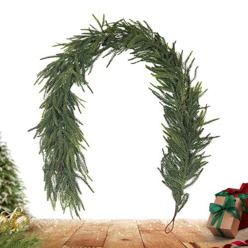 Norfolk Weihnachtsgirlande aus Kiefernholz, fühlt sich echt an, fühlt sich echt an, künstliche grüne Girlande für den Außenbereich, Weihnachten, Tisch, Kamin, Wand, Heimdekoration Norfolk Weihnachtsgirlande aus Kiefernholz, fühlt sich echt an, fühlt sich echt an, künstliche grüne Girlande für den Außenbereich, Weihnachten, Tisch, Kamin, Wand, Heimdekoration von Weppduk