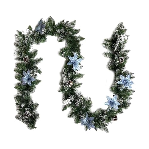 Weihnachtsgirlande für den Außenbereich, 2,7 m, künstliche Weihnachtsgirlande für Haustür, Girlande für Kamine, Urlaub, Haustür, Grüne Girlande für Haustür, Winter Weihnachtsgirlande für den Außenbereich, 2,7 m, künstliche Weihnachtsgirlande für Haustür, Girlande für Kamine, Urlaub, Haustür, Grüne Girlande für Haustür, Winter von Weppduk