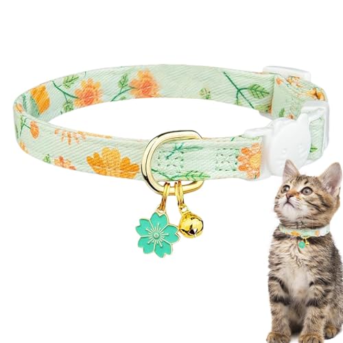 Weppduk Breakaway-Halsband aus Baumwolle mit Glöckchen, Katzenhalsband, Sicherheitsschnalle, sicheres Abreißhalsband für Mädchen, Katzen, Katzen Weppduk Breakaway-Halsband aus Baumwolle mit Glöckchen, Katzenhalsband, Sicherheitsschnalle, sicheres Abreißhalsband für Mädchen, Katzen, Katzen von Weppduk