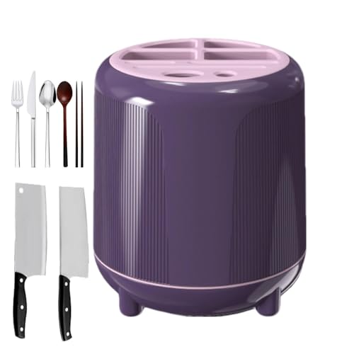 Weppduk Drehbarer Utensilienhalter für Küchentheke – Kippfreier Besteck-Organizer mit beschwertem Boden – Griffeinsatz, Schneide-Aufbewahrungsregal, Essstäbchen-Box für Mixer, Dosenöffner von Weppduk