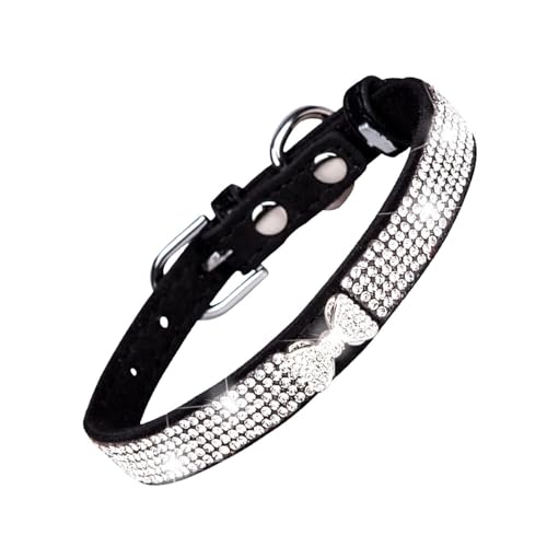 Weppduk Glitzerndes Hundehalsband, Mikrofaser-Haustierhalsband mit Strasssteinen für Mädchen, Hunde und Katzen, verstellbares Katzenhalsband, weich, reißfest, atmungsaktiv, Strass-Katzenhalsband für Weppduk Glitzerndes Hundehalsband, Mikrofaser-Haustierhalsband mit Strasssteinen für Mädchen, Hunde und Katzen, verstellbares Katzenhalsband, weich, reißfest, atmungsaktiv, Strass-Katzenhalsband für von Weppduk