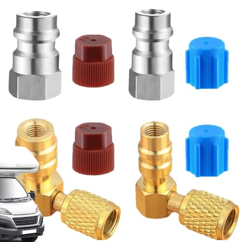 Weppduk Luftkupplungs- und Stecker-Set, R134A AC-Armaturen-Umwandlung, Hoch-/Niederdruck R12 auf R134a Adapter-Kit für Auto-Klimaanlage von Weppduk
