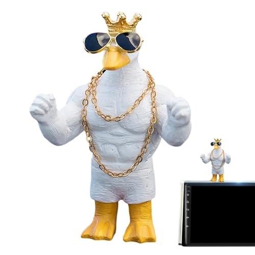 Weppduk Muskulöse Enten für das Armaturenbrett | Lustige muskulöse Dekofigur aus Harz mit Sonnenbrille und Goldkette | Lustige Statue Weppduk Muskulöse Enten für das Armaturenbrett | Lustige muskulöse Dekofigur aus Harz mit Sonnenbrille und Goldkette | Lustige Statue von Weppduk