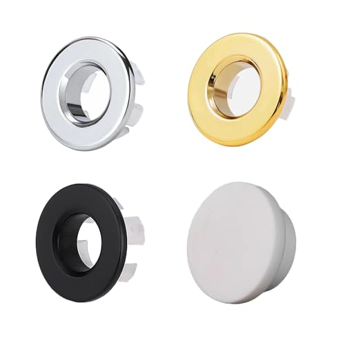 4 Stück Waschbecken Überlauf Kappen Dichtung Kappen, Messing Becken Trim Ringe, Waschbecken Überlauf Ring Set, Waschbecken Überlauf Abdeckung von WeqeYent