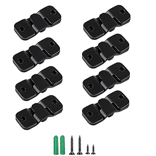 8 Paar(16 Stück) Schwarz Möbel Verbinder set, Bilderrahmen Aufhänger, Ineinandergreifender Bildaufhänger, Hänge Haken Möbelverbinder, Bildaufhänger Unterputz Verdeckte Halterung(44 x 19mm) von WeqeYent