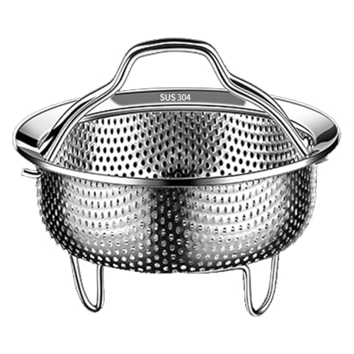 Dampfkorb aus Edelstahl Dampfkorb zum Kochen 14 x 7,7 Cm Edelstahl-Reiswäscher für Dampfgarer für Töpfe, Kochtöpfe, Schnellkochtopf Dünsten von Früchte Eier von Weqizuerqi