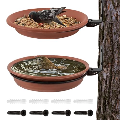 Weqizuerqi 2 Stücke Vogelfutterspender Vogeltränke Vogelfutterstation Baummontierter Wandmontag Vogelkäfig Wasser Futterspender Für Outdoor-Hängehof von Weqizuerqi