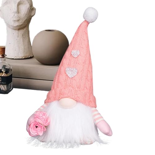 Weqizuerqi 30 cm LED-Valentinstag-Zwerg-Dekoration, Valentinstag-Zwerge, beleuchtete Valentinstag-Zwerge, handgefertigte Plüsch-Zwerge, gesichtslose Puppe, Valentinstagsdekoration von Weqizuerqi