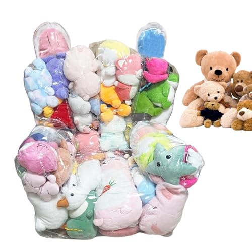 Weqizuerqi Bean Bag Sitzsack Bezug - Transparenter Kuscheltier Stauraum Sitzsack,Platzsparende Sitzbank Spielzeugbox für Kinderzimmer Spielzimmer Wohnzimmer von Weqizuerqi
