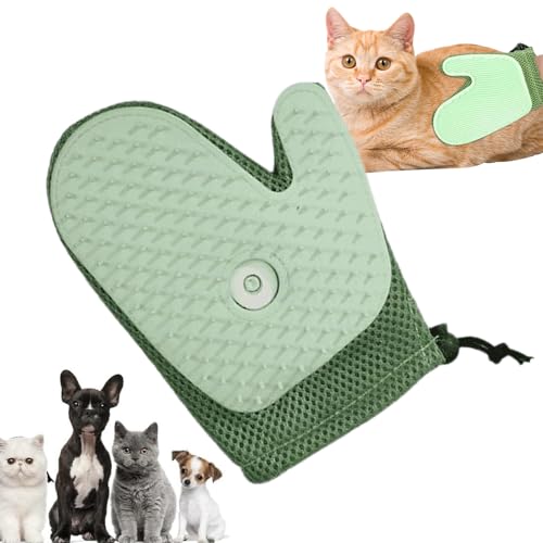Weqizuerqi Elektrostatische Handschuhe für Tierhaare | Fellpflege-Handschuh für Haustiere – Pflegewerkzeug für Katzenhaarentfernung, Badreinigungsschlauch, Couch-Kleidung von Weqizuerqi