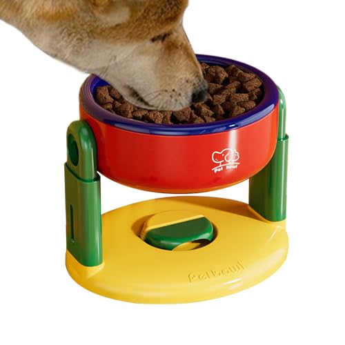 Weqizuerqi Erhöhter Katzennapf, höhenverstellbarer Saugnapf, erhöhte Schalen für Indoor-Katzen, rutschfeste Schüssel für Kätzchen, Welpen, Fütterung, Wasser, trocken, nass, drinnen und draußen von Weqizuerqi